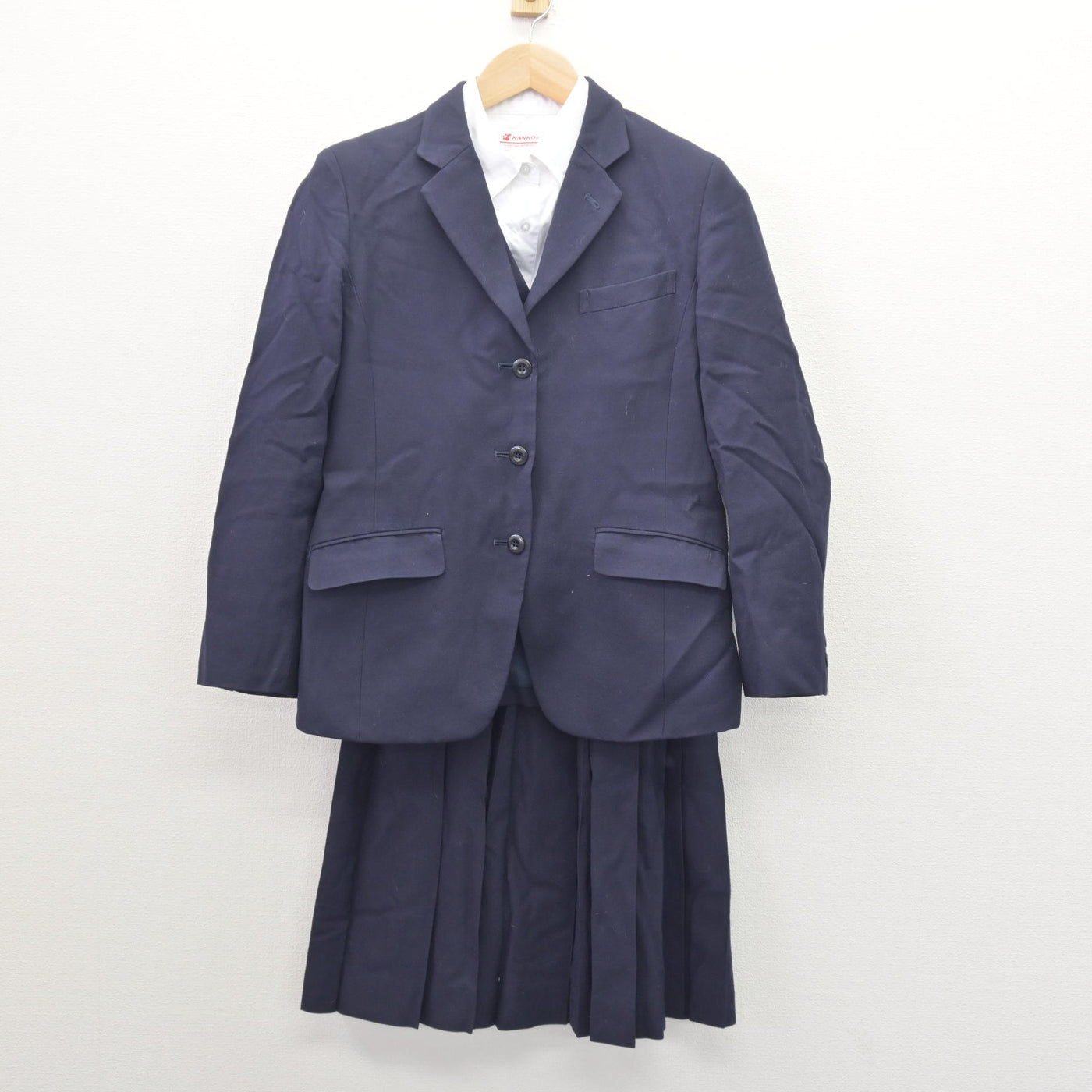 【中古】東京都 東京家政大学附属女子高等学校 女子制服 4点 (ブレザー・ベスト・シャツ・スカート) sf121416