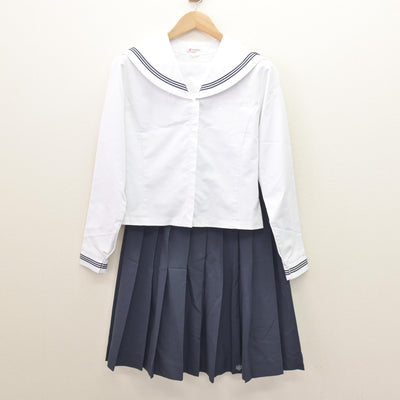 【中古】福井県 北陸高等学校 女子制服 2点 (セーラー服・スカート) sf121438