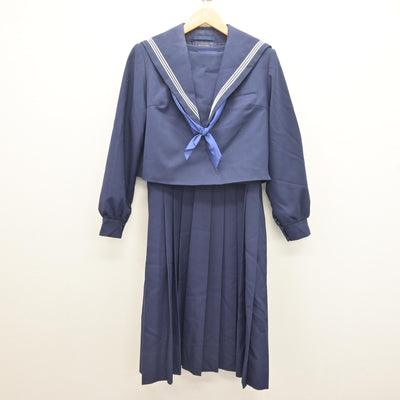 【中古】福岡県 多々良中央中学校 女子制服 3点 (セーラー服・ジャンパースカート) sf121448