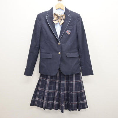 【中古】福岡県 筑前高等学校 女子制服 4点 (ブレザー・シャツ・スカート) sf121451