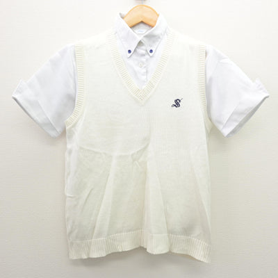 【中古】栃木県 作新学院高等学校 女子制服 2点 (ニットベスト・ブラウス) sf121456