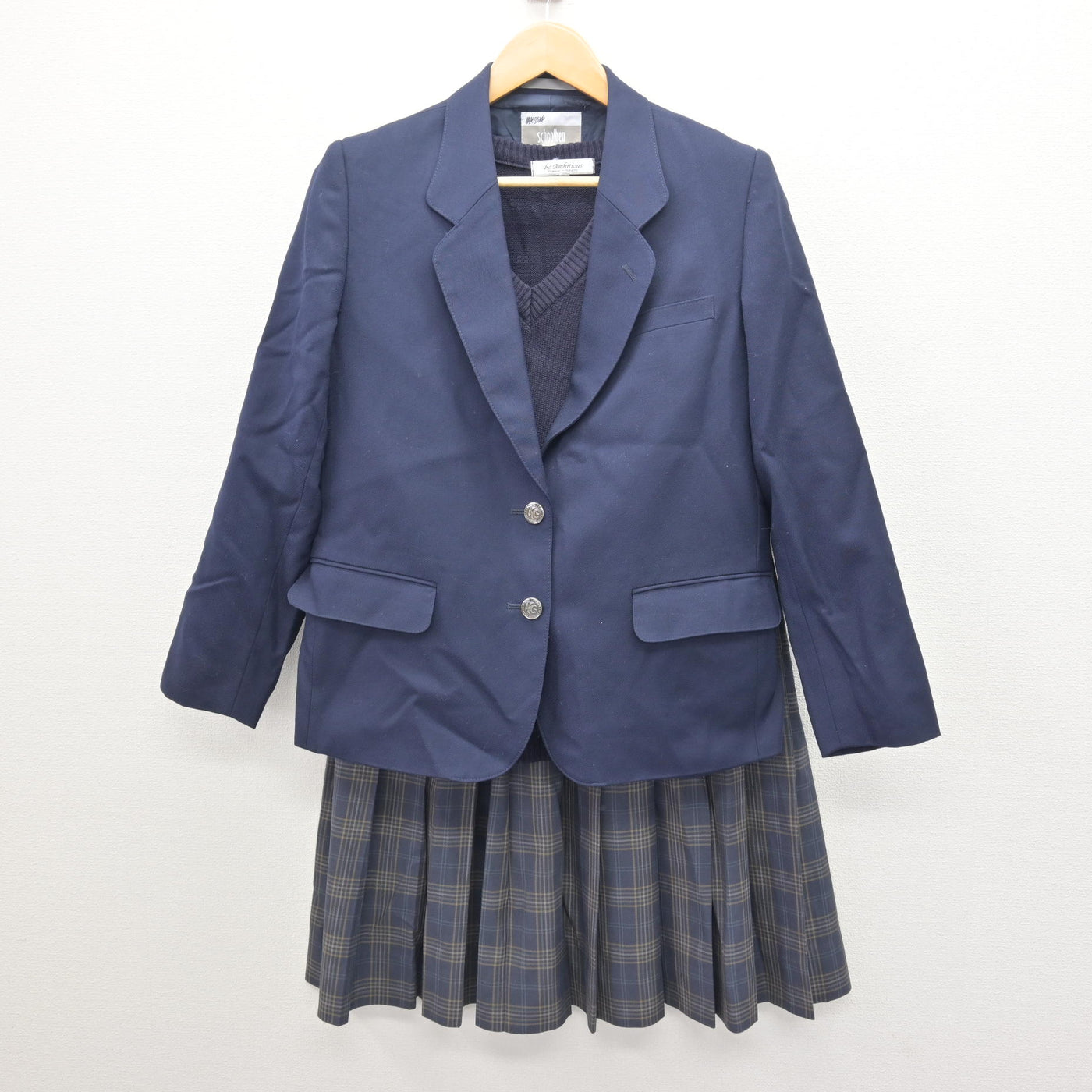 【中古】埼玉県 川口青陵高等学校 女子制服 3点 (ブレザー・ニット・スカート) sf121513