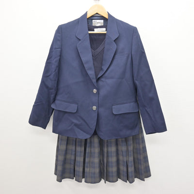 【中古】埼玉県 川口青陵高等学校 女子制服 3点 (ブレザー・ニット・スカート) sf121513