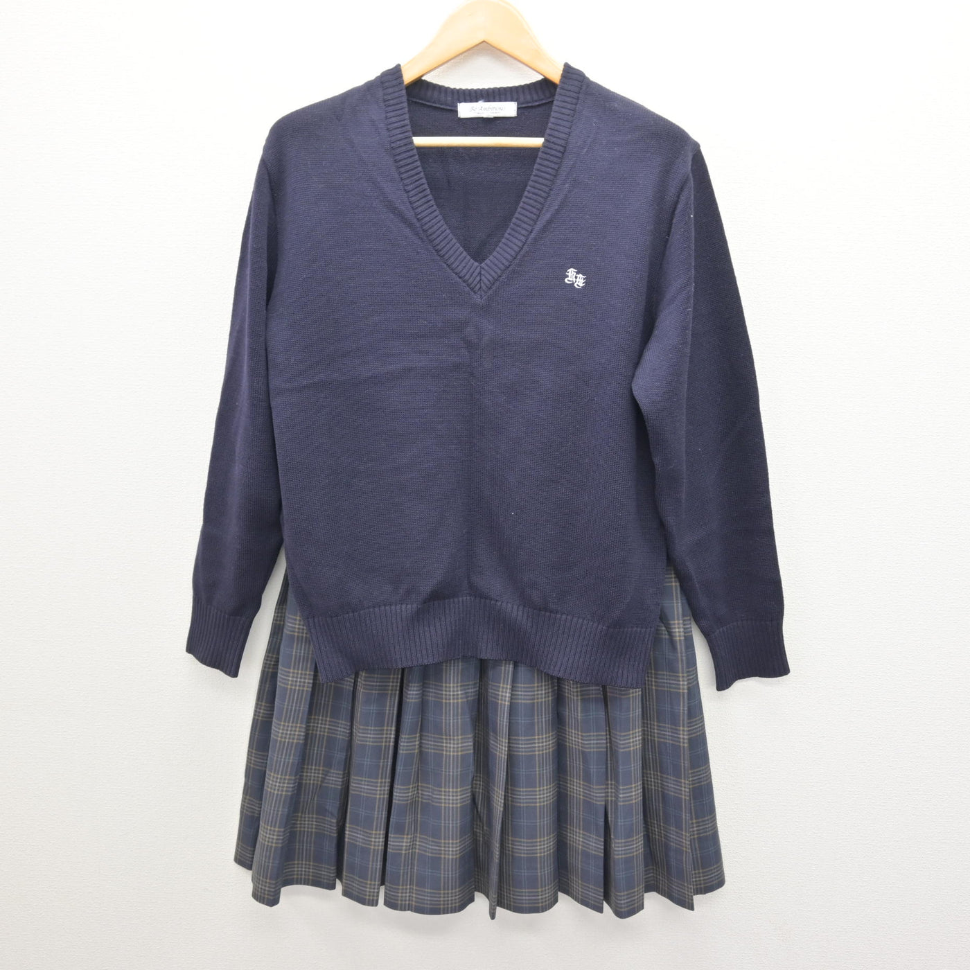 【中古】埼玉県 川口青陵高等学校 女子制服 3点 (ブレザー・ニット・スカート) sf121513
