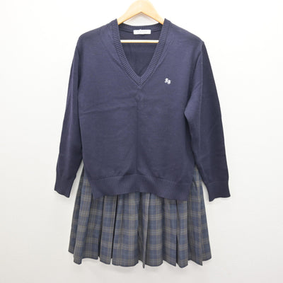 【中古】埼玉県 川口青陵高等学校 女子制服 3点 (ブレザー・ニット・スカート) sf121513