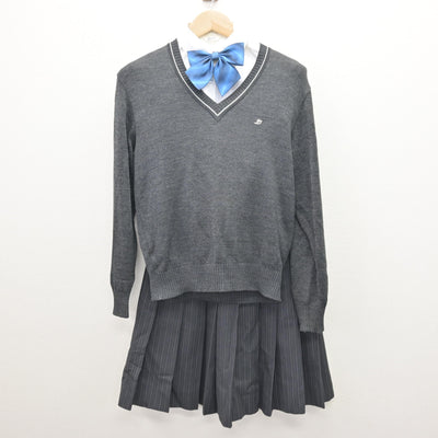 【中古】東京都 郁文館グローバル高等学校 女子制服 5点 (ブレザー・ニット・シャツ・スカート) sf121542