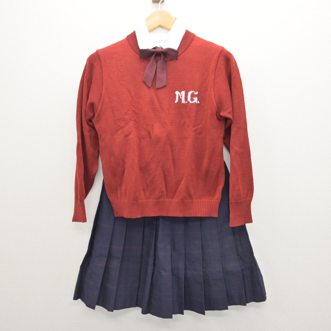 【中古】宮城県 五橋中学校 女子制服 5点 (ブレザー・ニット・シャツ・スカート) sf121570
