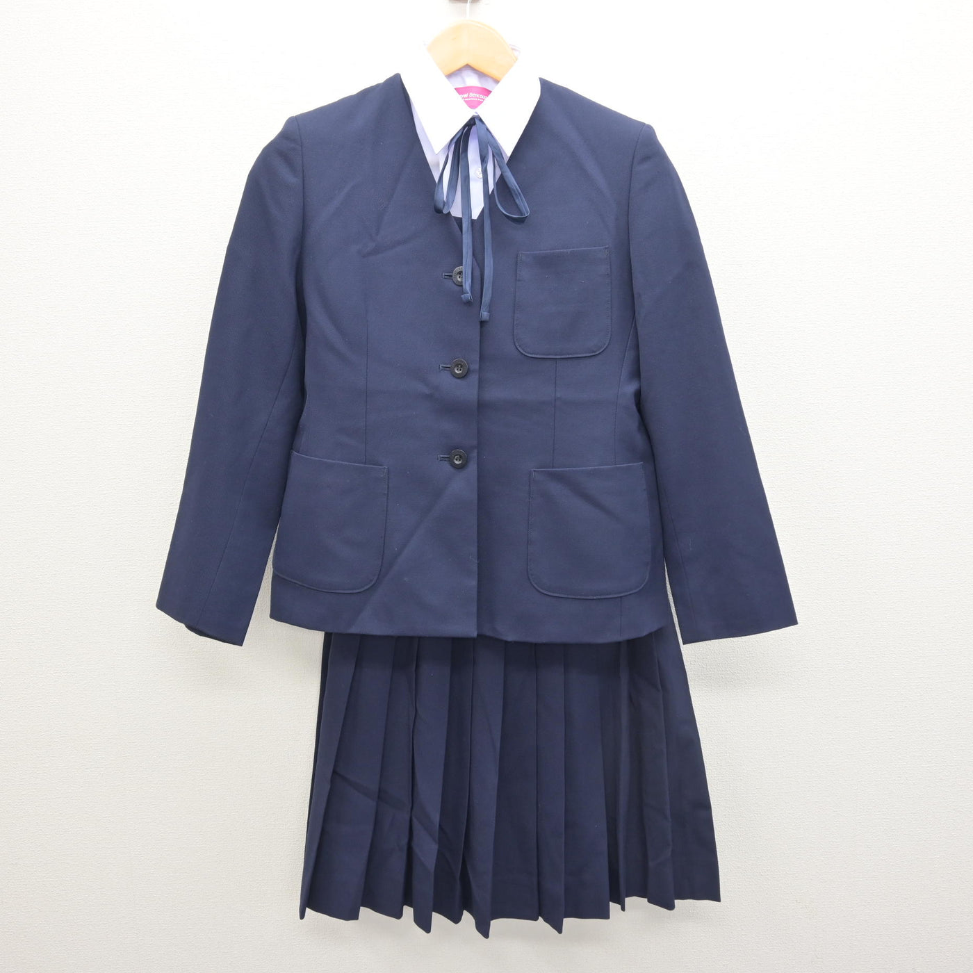 【中古】千葉県 柏中学校 女子制服 5点 (ブレザー・ベスト・シャツ・スカート) sf121576