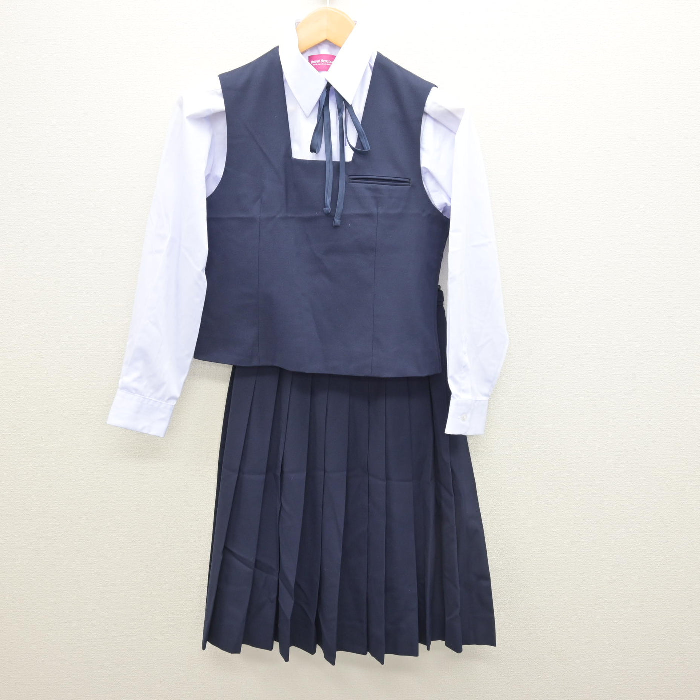 【中古】千葉県 柏中学校 女子制服 5点 (ブレザー・ベスト・シャツ・スカート) sf121576
