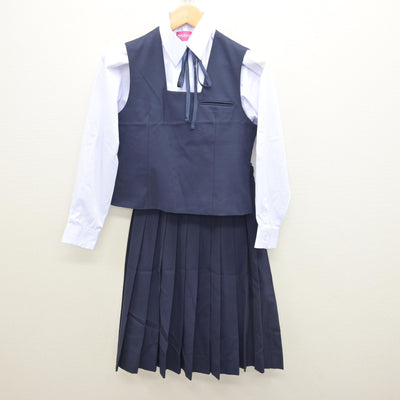 【中古】千葉県 柏中学校 女子制服 5点 (ブレザー・ベスト・シャツ・スカート) sf121576