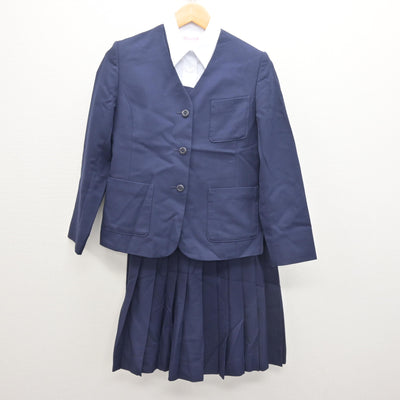 【中古】千葉県 柏中学校 女子制服 4点 (ブレザー・ベスト・シャツ・スカート) sf121577