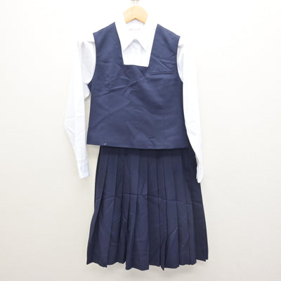 【中古】千葉県 柏中学校 女子制服 4点 (ブレザー・ベスト・シャツ・スカート) sf121577