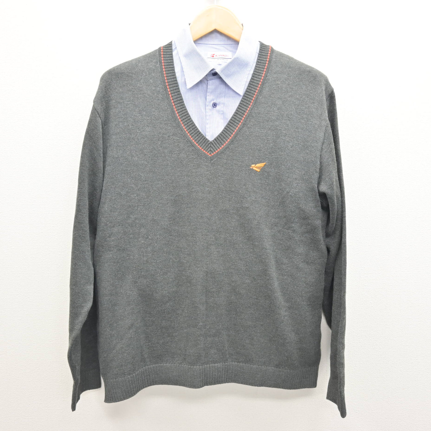 【中古】北海道 北海道科学大学高等学校 男子制服 2点 (ニット・シャツ) sf121581