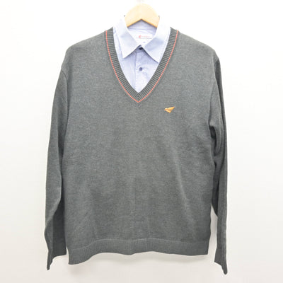 【中古】北海道 北海道科学大学高等学校 男子制服 2点 (ニット・シャツ) sf121581