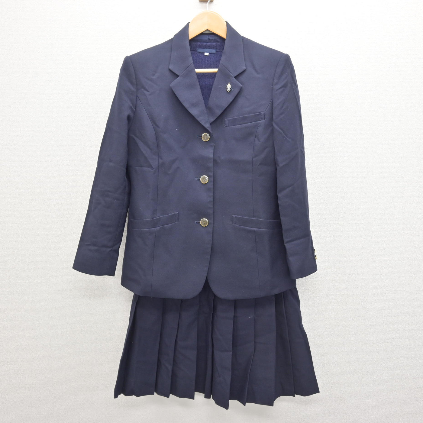 【中古】高知県 高知中央高等学校 女子制服 3点 (ブレザー・ニットベスト・スカート) sf121585