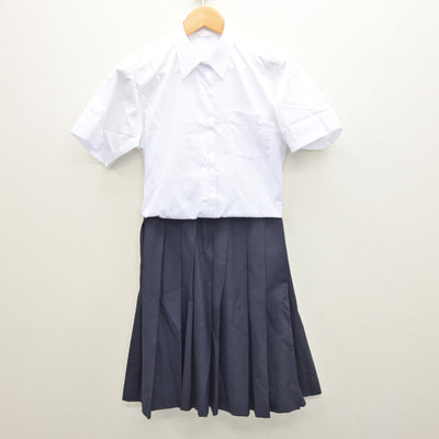 【中古】高知県 高知中央高等学校 女子制服 3点 (ニットベスト・シャツ・スカート) sf121586