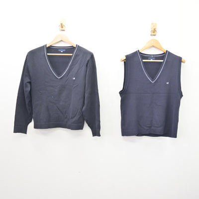 【中古】東京都 三輪田学園高等学校 女子制服 2点 (ニット・ニットベスト) sf121658