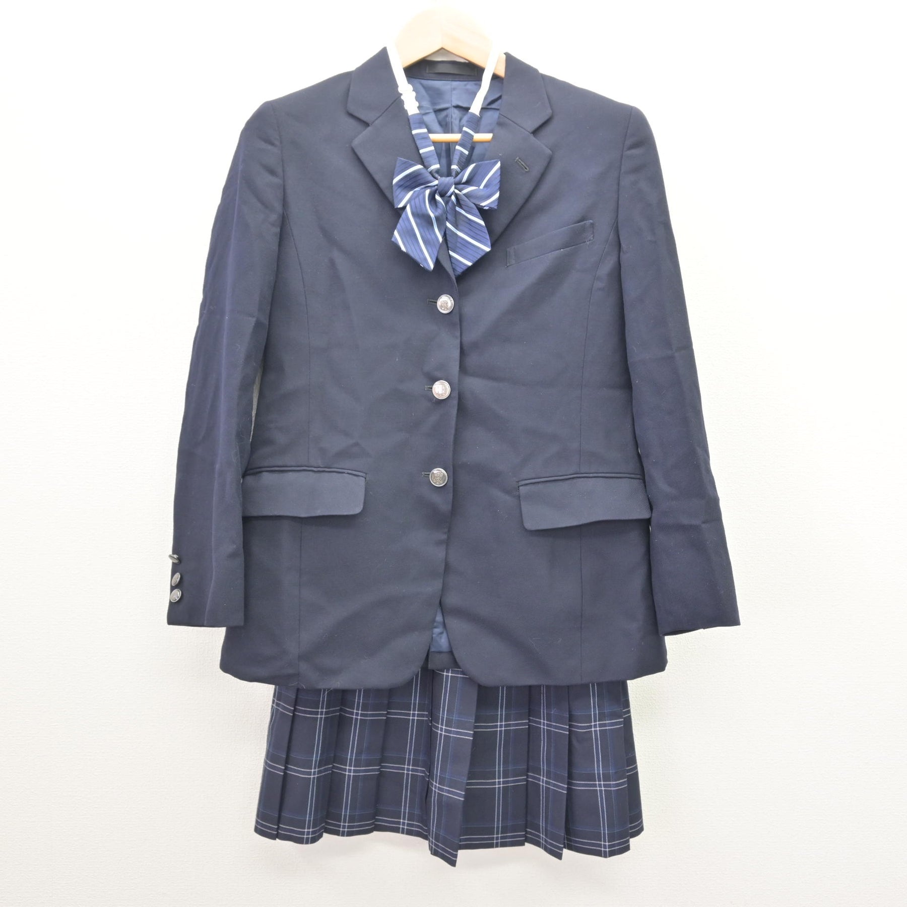 中古】神奈川県 横浜緑園高等学校 女子制服 3点 (ブレザー・スカート 