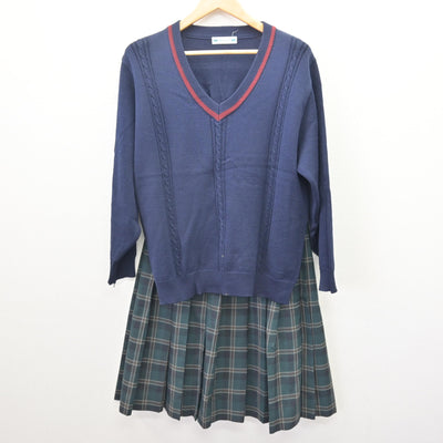【中古】兵庫県 三田西陵高等学校 女子制服 4点 (ブレザー・ニット・スカート) sf121713