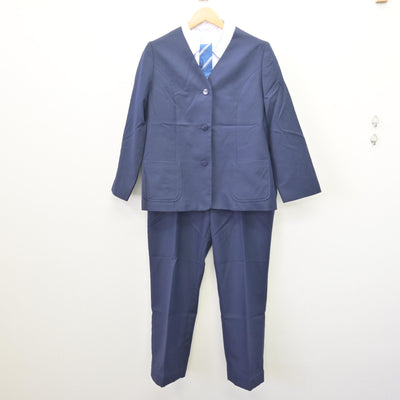 【中古】新潟県 北条中学校 女子制服 4点 (ブレザー・シャツ・ズボン) sf121722