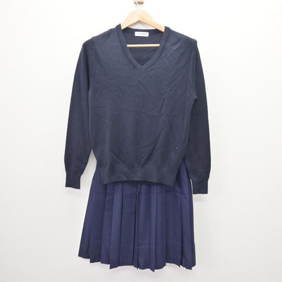【中古】兵庫県 御影中学校 女子制服 2点 (ニット・スカート) sf121750