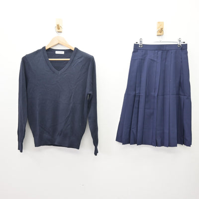 【中古】兵庫県 御影中学校 女子制服 2点 (ニット・スカート) sf121750