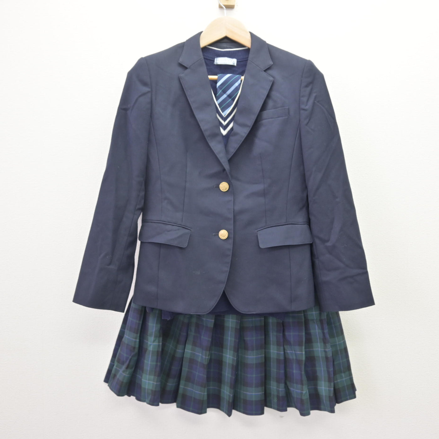 【中古】埼玉県 本庄第一高等学校 女子制服 4点 (ブレザー・ニット・スカート) sf121756