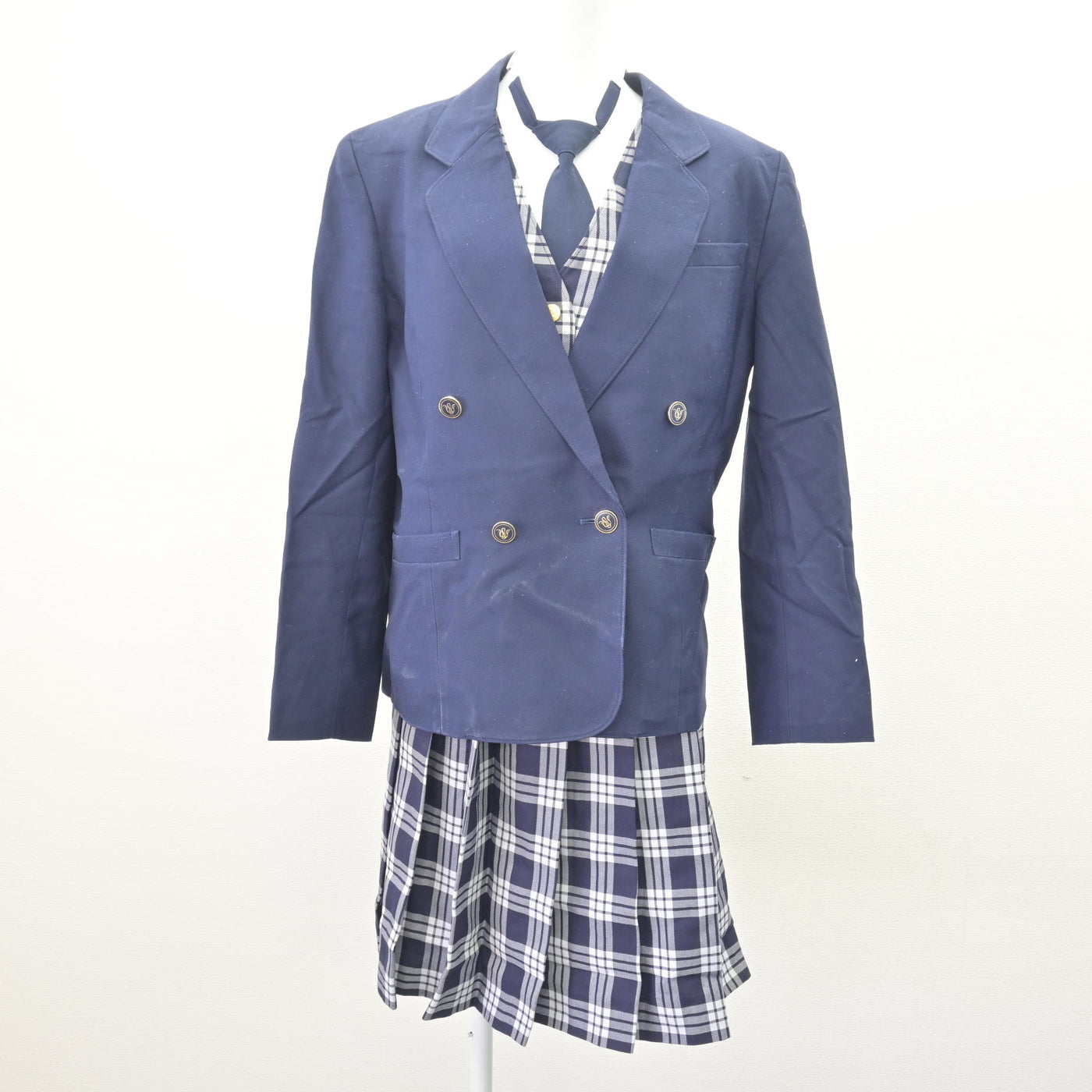 【中古】宮城県 聖和学園高等学校 女子制服 4点 (ブレザー・ベスト・スカート) sf121776