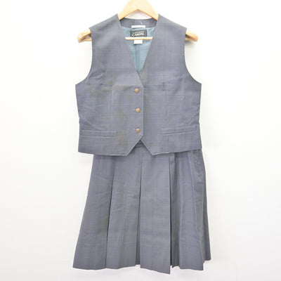 【中古】千葉県 八街学園高等学校 女子制服 3点 (ブレザー・ベスト・スカート) sf121777