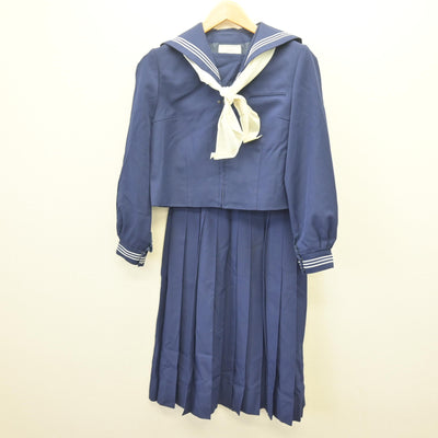 【中古】千葉県 八街中央中学校 女子制服 4点 (セーラー服・ベスト・スカート) sf121785
