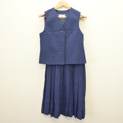 【中古】千葉県 八街中央中学校 女子制服 4点 (セーラー服・ベスト・スカート) sf121785