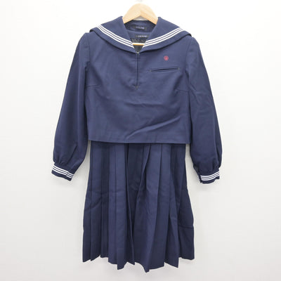 【中古】福岡県 筑紫女学園中学・高等学校 女子制服 2点 (セーラー服・ジャンパースカート) sf121793