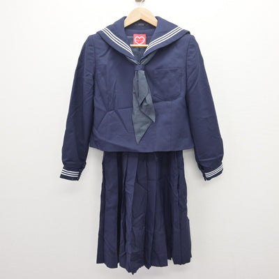 【中古】茨城県 勝田第二中学校 女子制服 3点 (セーラー服・ジャンパースカート) sf121820