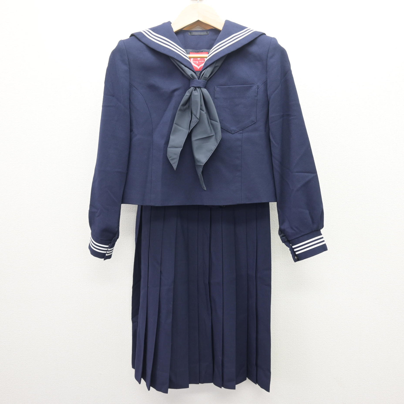 【中古】茨城県 勝田第二中学校 女子制服 3点 (セーラー服・ジャンパースカート) sf121822