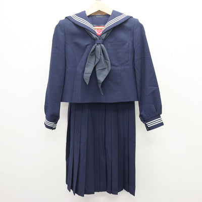 【中古】茨城県 勝田第二中学校 女子制服 3点 (セーラー服・ジャンパースカート) sf121822