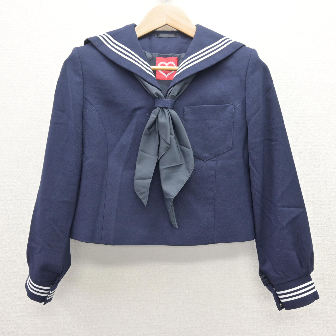 【中古】茨城県 勝田第二中学校 女子制服 3点 (セーラー服・ジャンパースカート) sf121822
