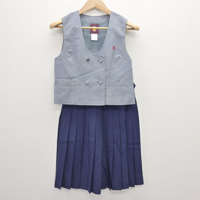 【中古】茨城県 佐和高等学校 女子制服 2点 (ベスト・スカート) sf121829