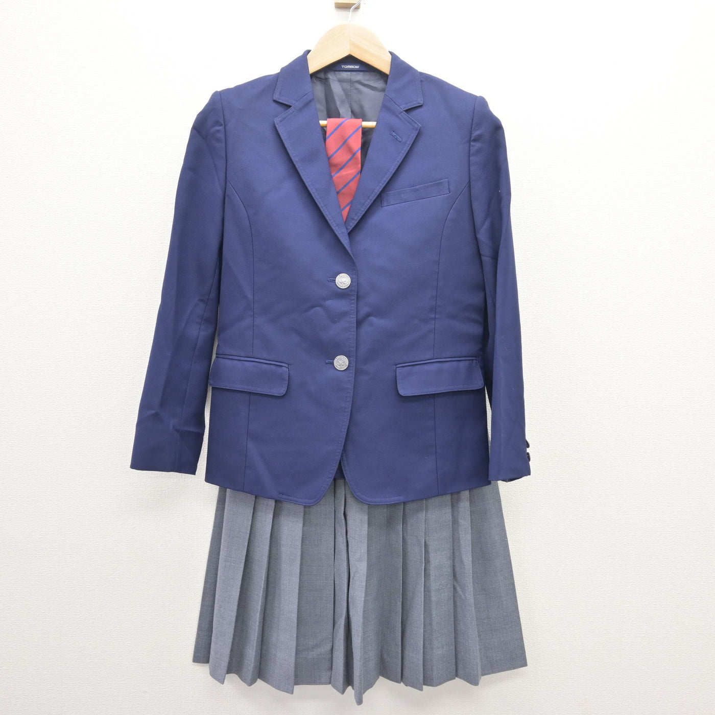 【中古】茨城県 佐和高等学校 女子制服 4点 (ブレザー・ニット・スカート) sf121830