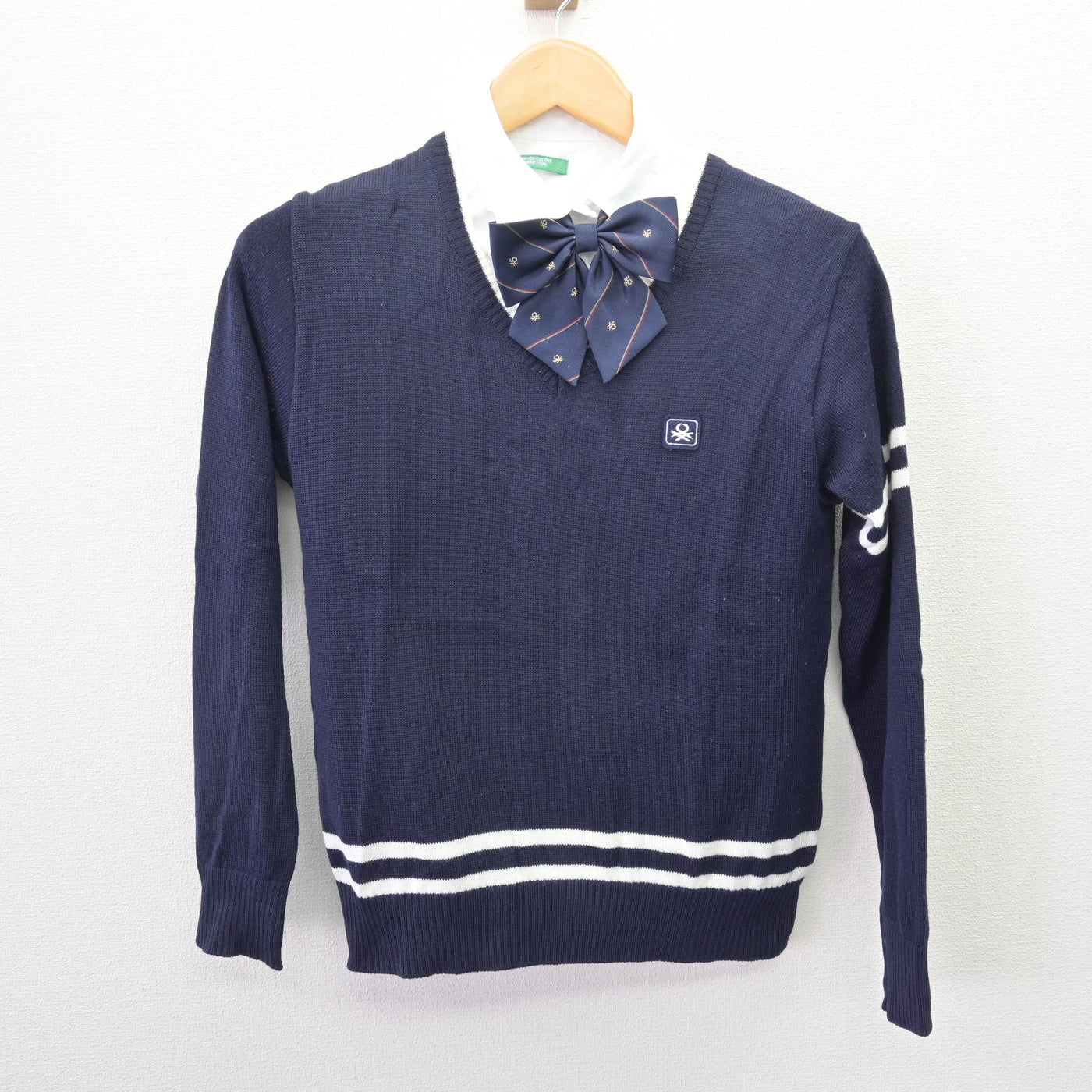 【中古】香川県 高松中央高等学校 女子制服 3点 (ニット・シャツ) sf121883