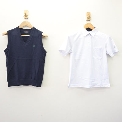 【中古】北海道 札幌第一高等学校 女子制服 2点 (ニットベスト・シャツ) sf121905