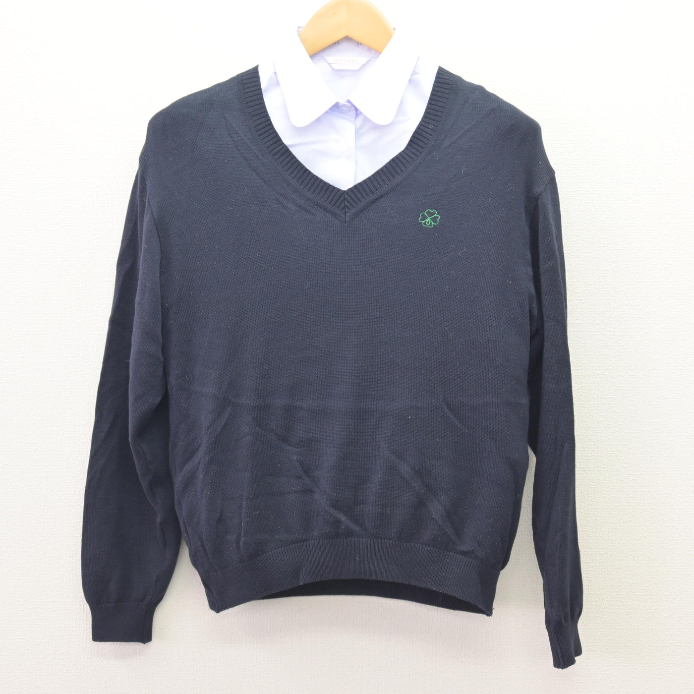 【中古】北海道 札幌第一高等学校 女子制服 2点 (ニット・シャツ) sf121934