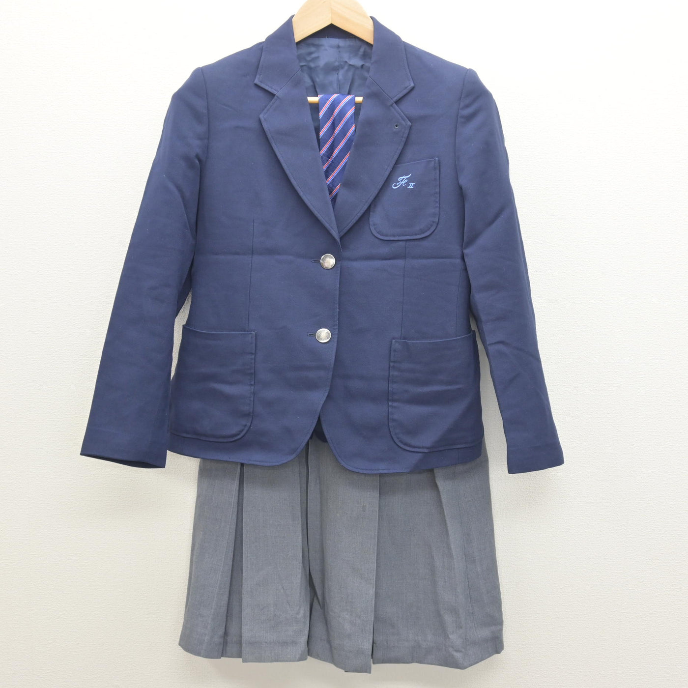 【中古】東京都 福生第二中学校 女子制服 4点 (ブレザー・ベスト・スカート) sf121997