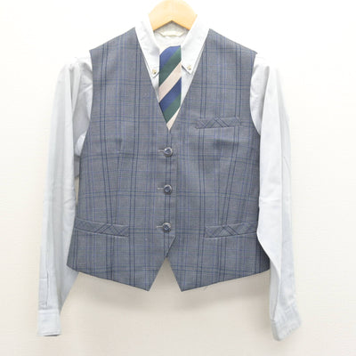 【中古】富山県 富山北部高等学校 女子制服 4点 (ブレザー・ベスト・シャツ) sf122003