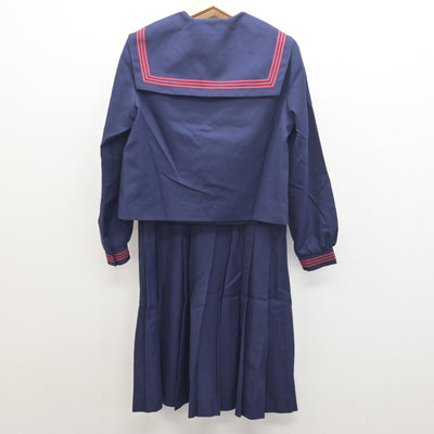 【中古】鹿児島県 天保山中学校 女子制服 3点 (セーラー服・ジャンパースカート) sf122009