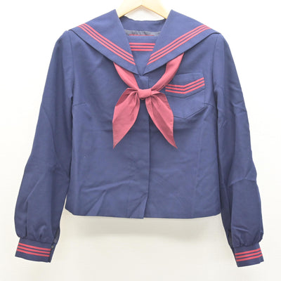 【中古】鹿児島県 天保山中学校 女子制服 3点 (セーラー服・ジャンパースカート) sf122009