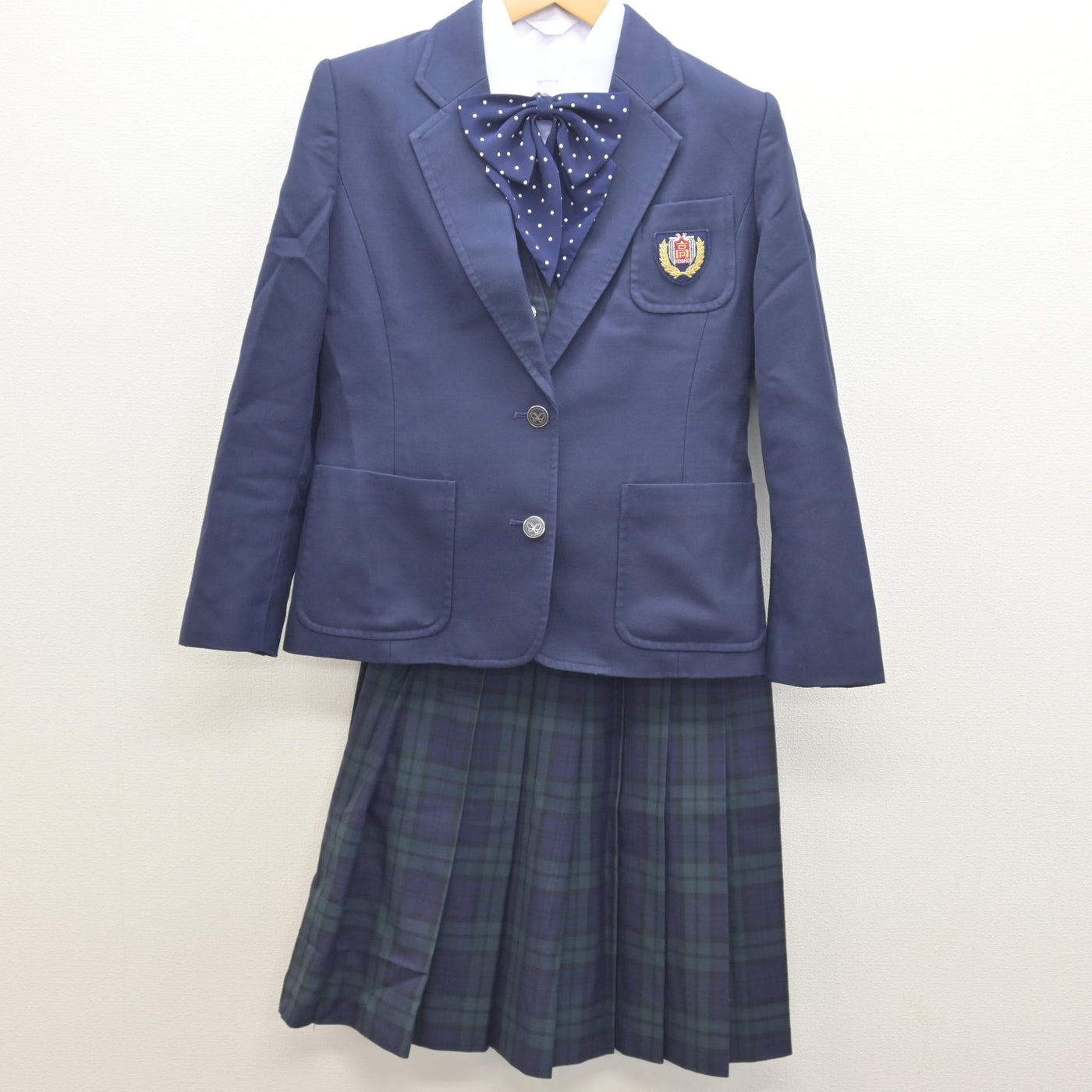 【中古】宮崎県 鵬翔高等学校 女子制服 5点 (ブレザー・ベスト・ブラウス・スカート) sf122010