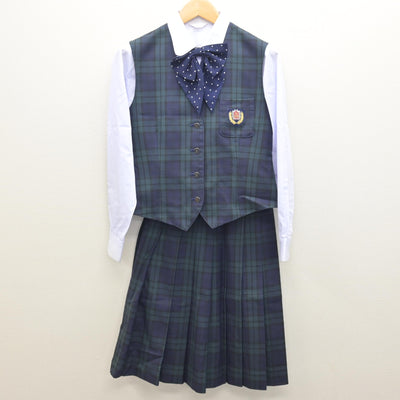 【中古】宮崎県 鵬翔高等学校 女子制服 5点 (ブレザー・ベスト・ブラウス・スカート) sf122010