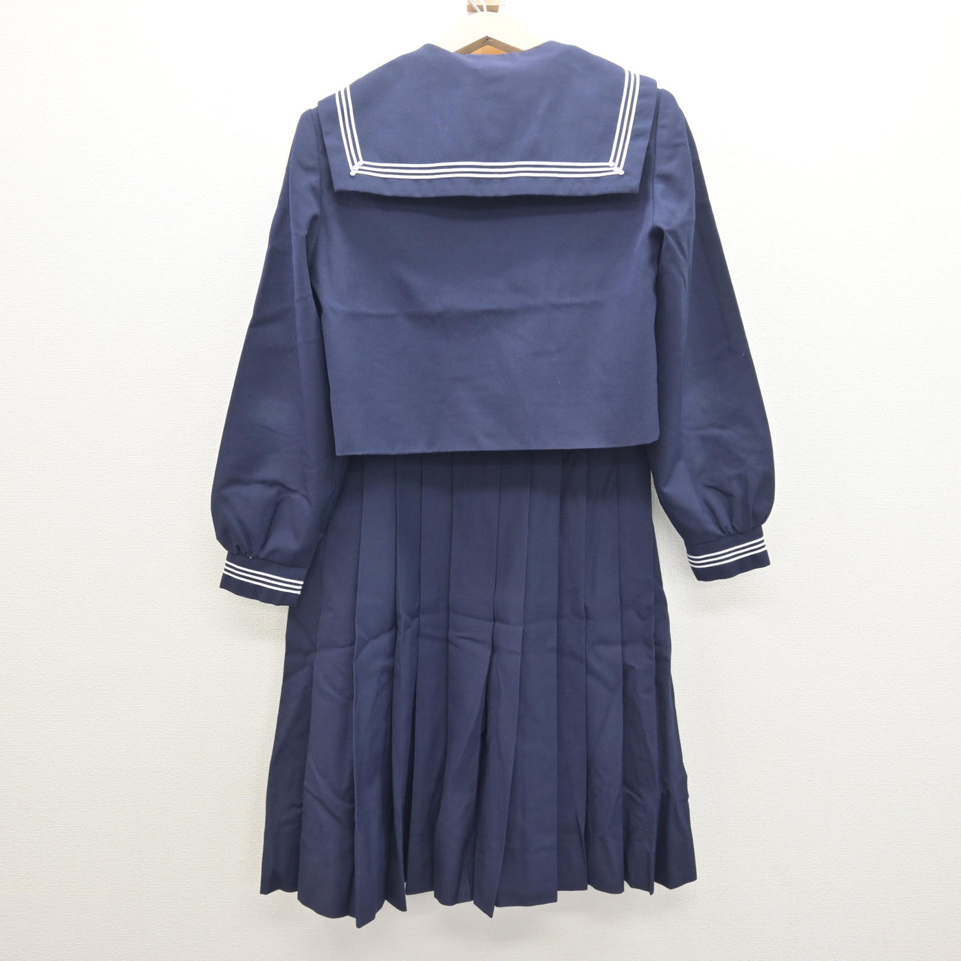 【中古】熊本県 八代市立第七中学校 女子制服 3点 (セーラー服・ジャンパースカート) sf122029