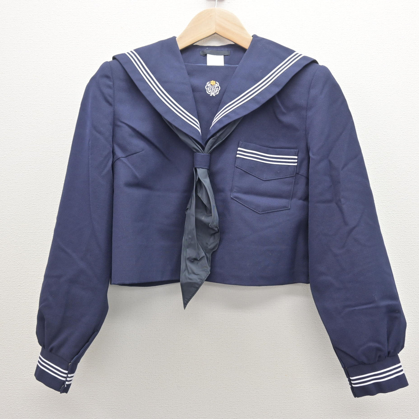 【中古】熊本県 八代市立第七中学校 女子制服 3点 (セーラー服・ジャンパースカート) sf122029