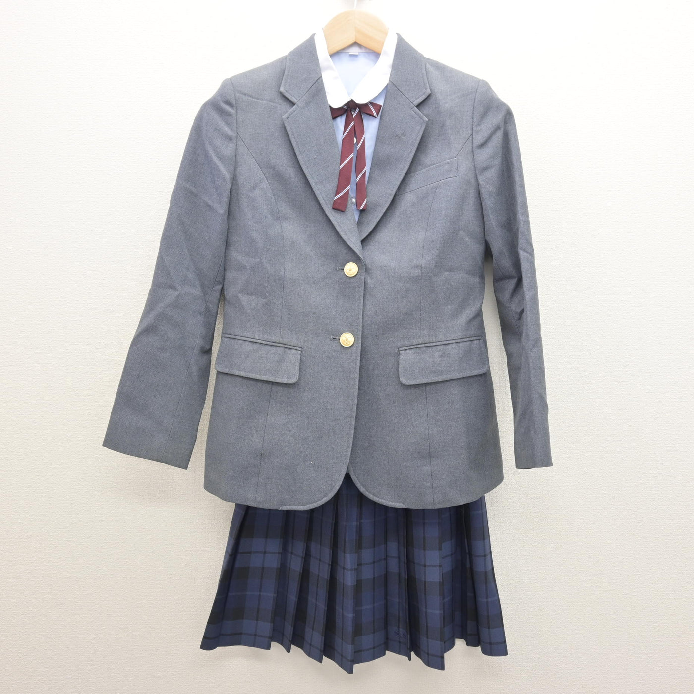 【中古】千葉県 昭和学院秀英高等学校 女子制服 4点 (ブレザー・シャツ・スカート) sf122035
